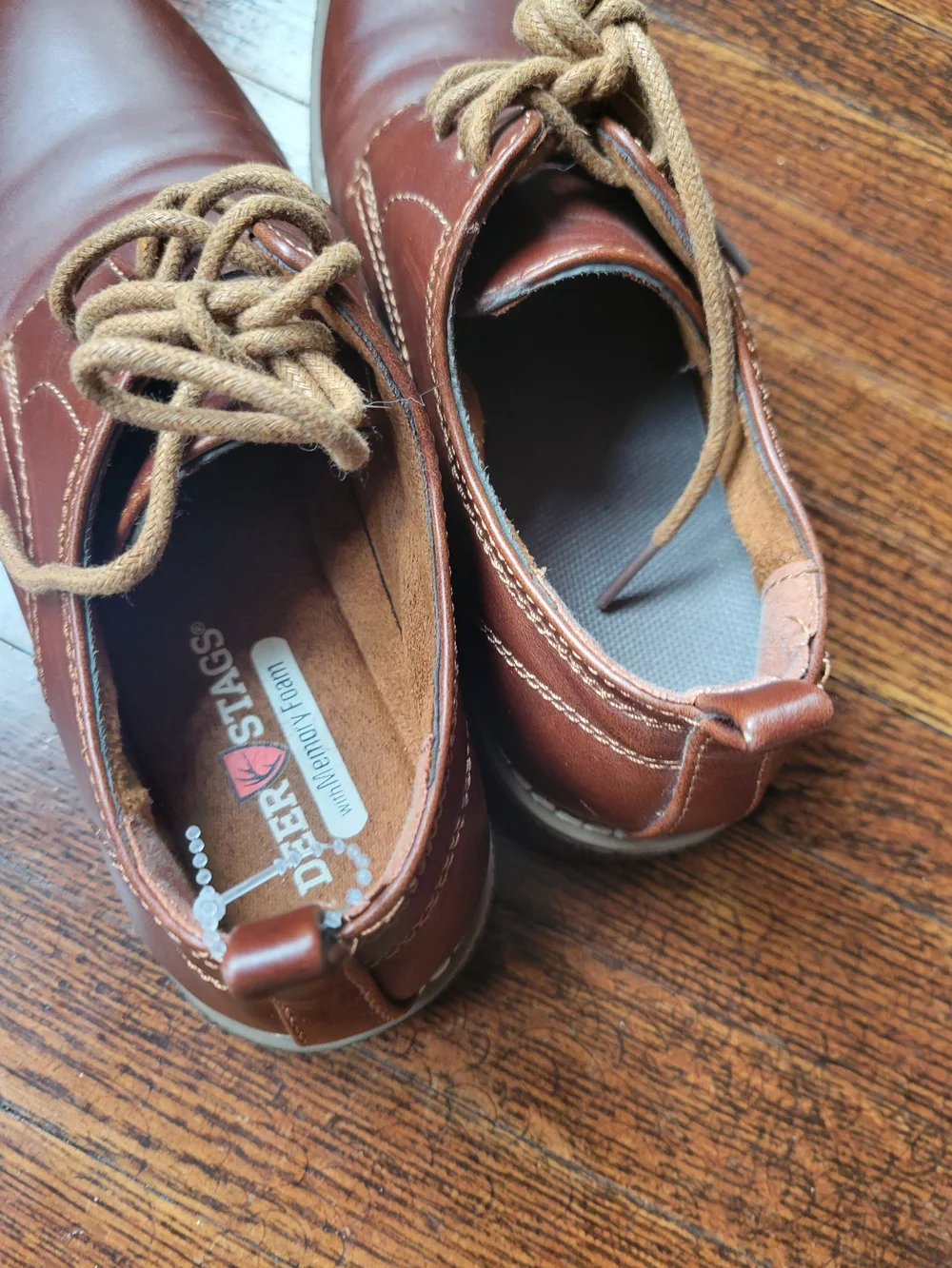 Deer Stags Boys Brown Memory Foam Lace Up Oxford Dress Shoes Classic Size 1.5M